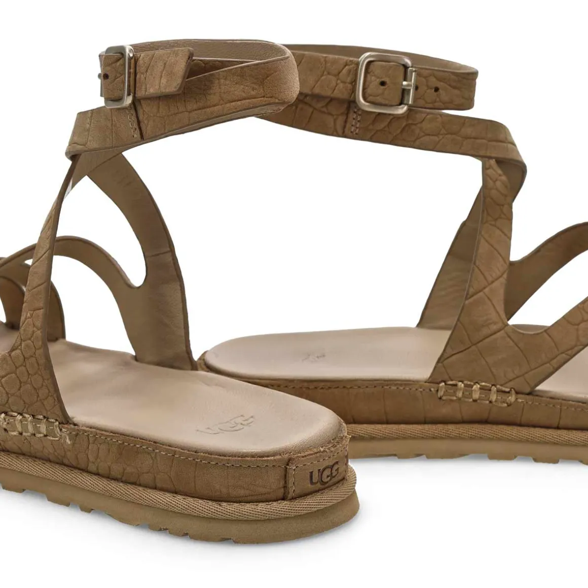 Golden Gaze Embossed Ankle Wrap Women